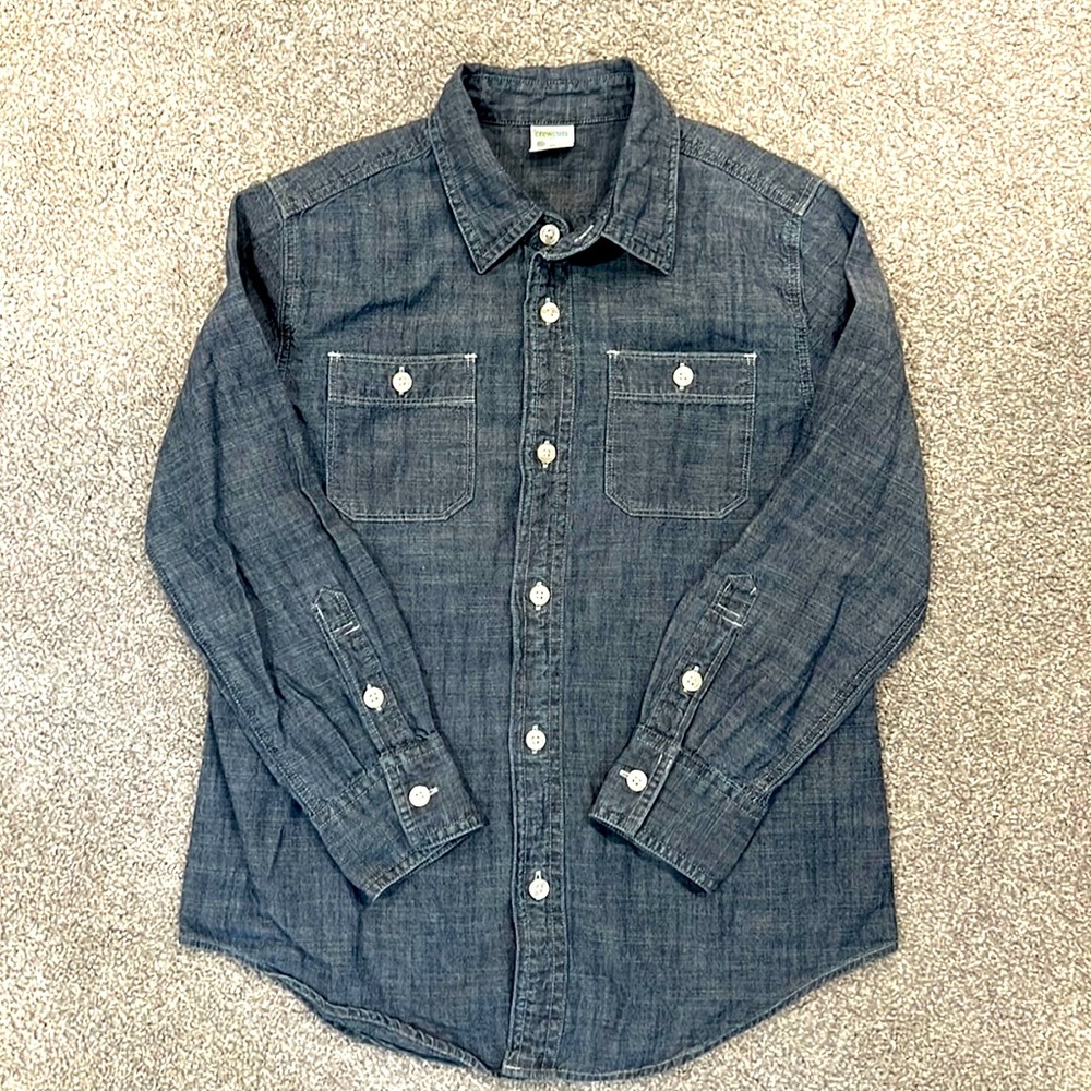 Crew Cuts boys denim button down, size 6/7